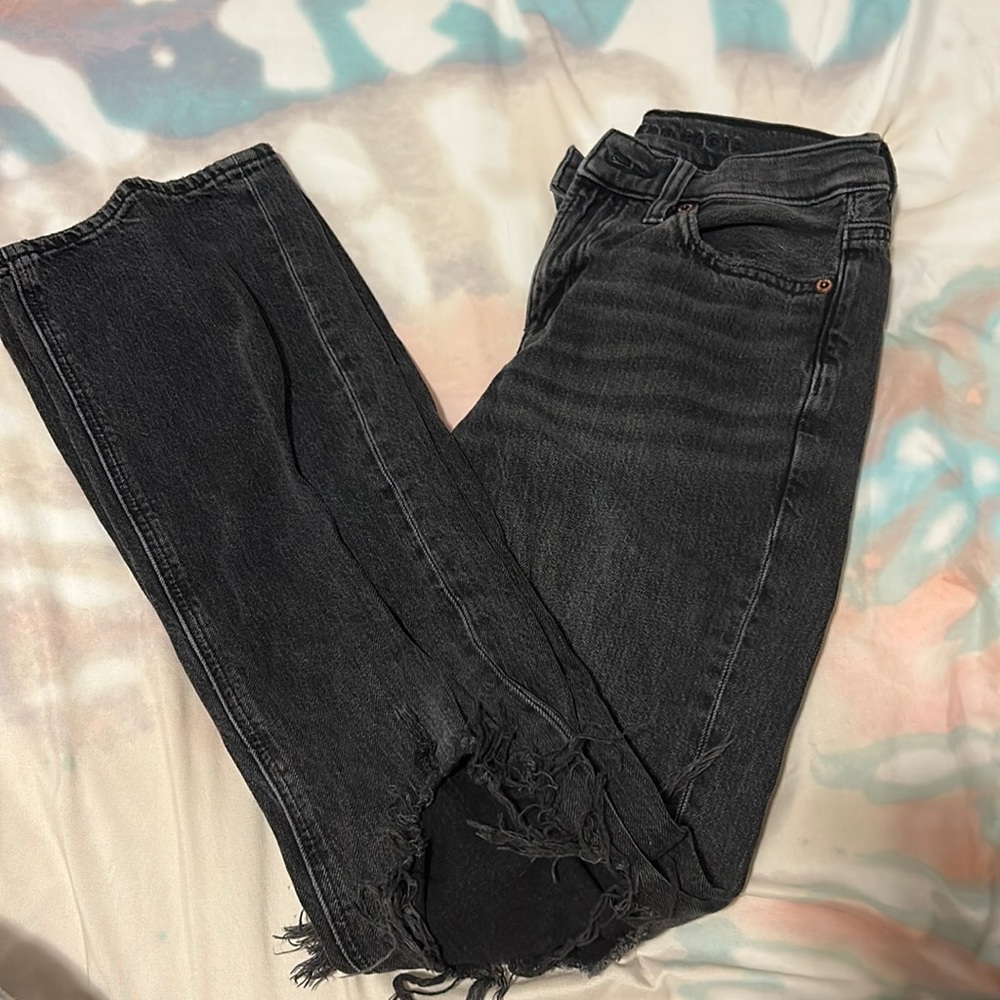 Black American eagle flared jeans